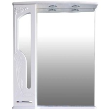 Зеркальный шкаф 76х95 см белый глянец Atoll Барселона