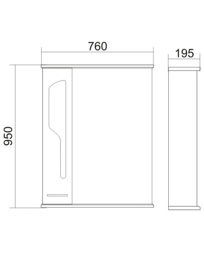 Зеркальный шкаф 76х95 см белый глянец Atoll Барселона