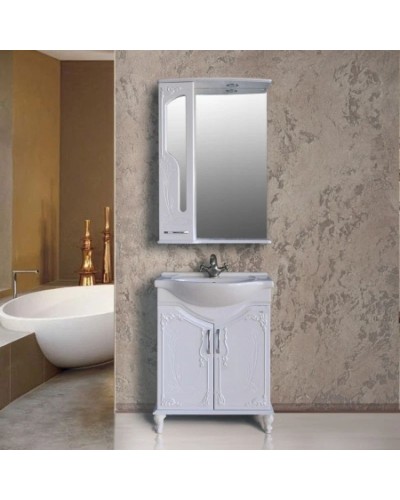 Зеркальный шкаф 65х93,5 см белый глянец Atoll Барселона