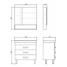 Зеркальный шкаф Comforty Никосия-80 00-00007619 Дуб темный