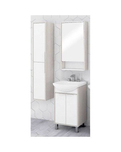 Зеркальный шкаф 51х86 см белый глянец/ясень фабрик Акватон Рико 1A212302RIB90