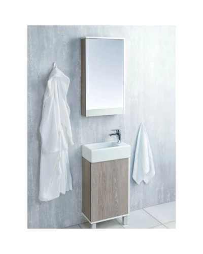 Зеркальный шкаф белый глянец/дуб навара 45,9х81,9 см Акватон Эмма 1A221802EAD80