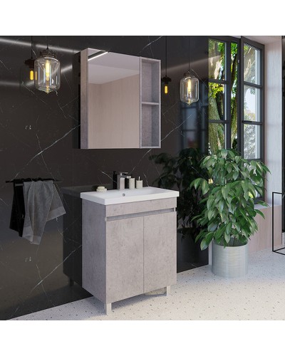 Зеркальный шкаф Comforty Осло 60 00-00006490 Бетон светлый