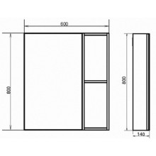 Зеркальный шкаф Comforty Осло 60 00-00006490 Бетон светлый