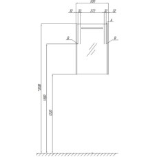 Зеркальный шкаф 50х78 см дуб полярный Акватон Сильва 1A215502SIW7L