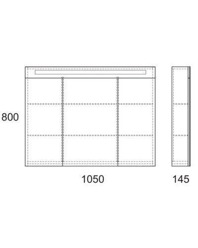 Зеркальный шкаф белый 105х80 см OWL 1975 Lagerta OW08.05.00