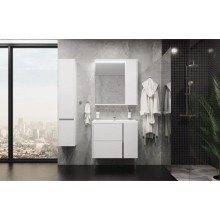 Зеркальный шкаф 80х83,3 см белый глянец R Акватон Стоун 1A228302SX010