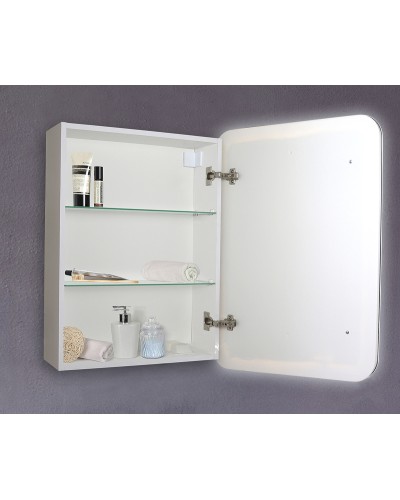 Зеркальный шкаф Creto Attento 60 18-840140A с подсветкой Белый