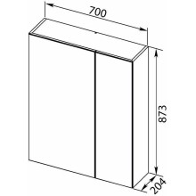 Зеркальный шкаф Aquanet Нью-Йорк 70 L 203952 Орех