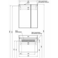 Зеркальный шкаф Aquanet Нью-Йорк 70 L 203952 Орех