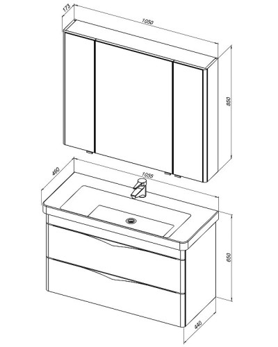 Зеркальный шкаф Aquanet Орлеан 105 L 183078 Белый