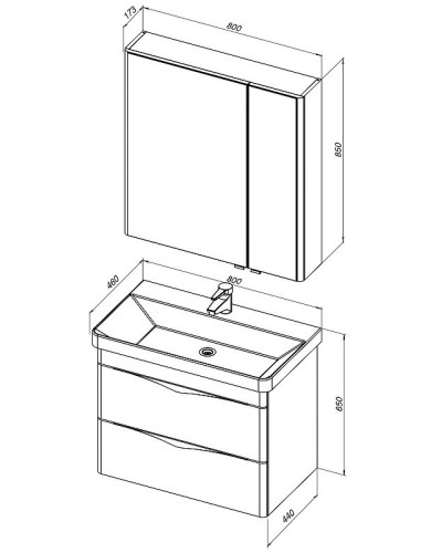 Зеркальный шкаф Aquanet Орлеан 80 L 183077 Белый