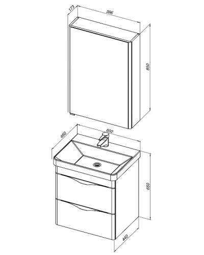 Зеркальный шкаф Aquanet Орлеан 60 R 183076 Белый