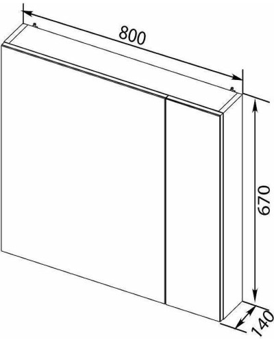 Зеркальный шкаф Aquanet Порто 80 R 195728 Белый