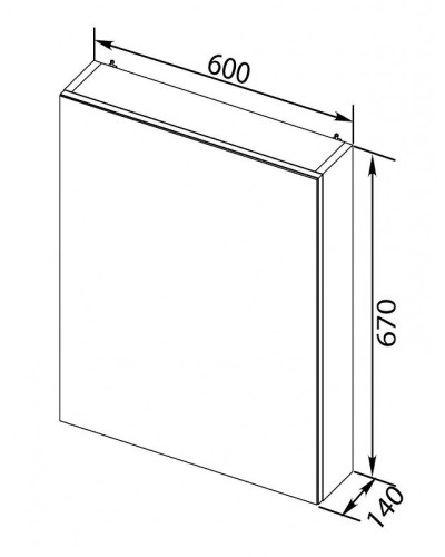 Зеркальный шкаф Aquanet Порто 60 R 195727 Белый