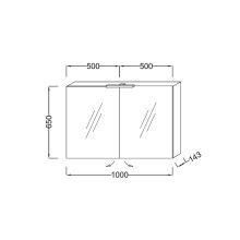 Зеркальный шкаф Jacob Delafon Rythmik 100 EB797RU-G1C с подсветкой Белый глянец