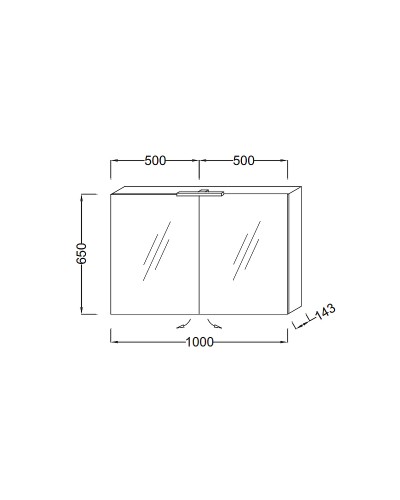 Зеркальный шкаф Jacob Delafon Rythmik 100 EB797RU-G1C с подсветкой Белый глянец