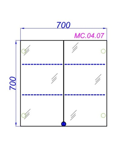 Зеркальный шкаф 70х70 см дуб сонома Aqwella MC.04.07/DS