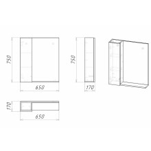 Зеркало со шкафом Grossman Альба 65 L 206501 Веллингтон Белый