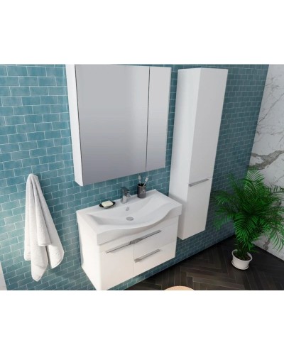 Зеркальный шкаф 80х81 см белый глянец Акватон Беверли 1A237102BV010