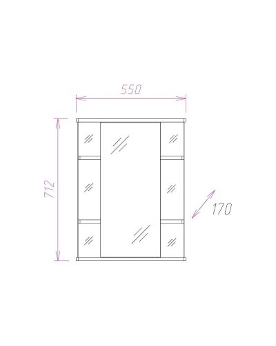 Зеркальный шкаф Onika Глория 55.00 У 205531 Белый