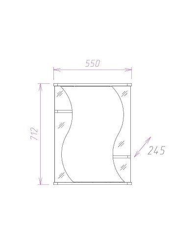Зеркальный шкаф Onika Лилия 55.01 L 205518 с подсветкой Белый