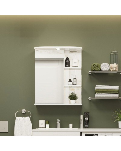 Зеркальный шкаф Onika Карина 55.01 L 205512 с подсветкой Белый