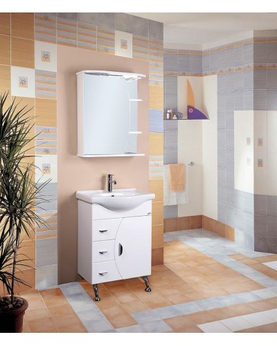 Зеркальный шкаф Onika Луна 60.01 L 206013 с подсветкой Белый