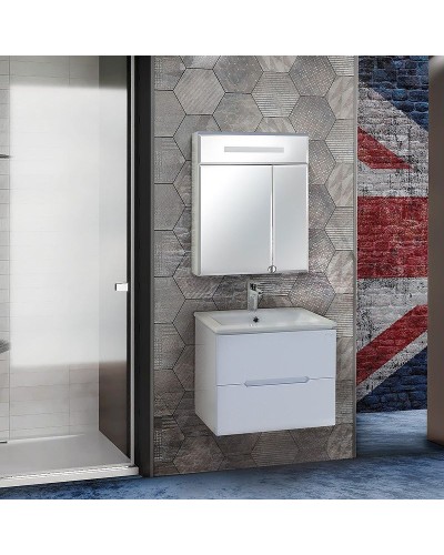 Зеркальный шкаф Onika Сигма 60.01 206034 с подсветкой Белый