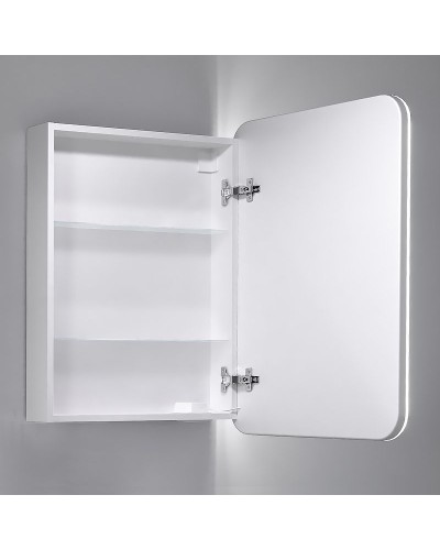 Зеркальный шкаф Jorno Modul 50 Mol.03.50/P/W/JR с подсветкой Белый