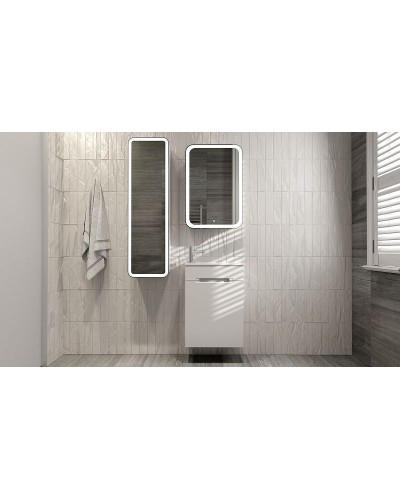 Зеркальный шкаф Jorno Modul 50 Mol.03.50/P/W/JR с подсветкой Белый