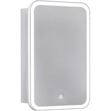 Зеркальный шкаф Jorno Modul 60 Mol.03.60/P/W/JR с подсветкой Белый