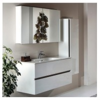 Зеркальный шкаф Boheme Armadi Art Vallessi 80 547-W с подсветкой Белый глянец