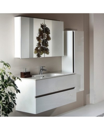 Зеркальный шкаф Boheme Armadi Art Vallessi 80 547-W с подсветкой Белый глянец
