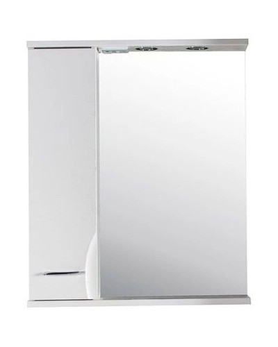 Зеркальный шкаф 65х80 см белый ясень L ASB-Mebel Альфа