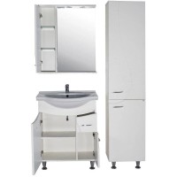 Зеркальный шкаф 65х80 см белый ясень L ASB-Mebel Альфа