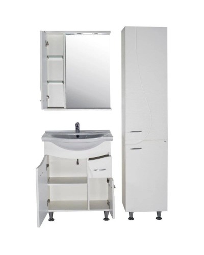 Зеркальный шкаф 65х80 см белый ясень L ASB-Mebel Альфа