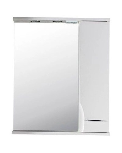 Зеркальный шкаф 65х80 см белый ясень R ASB-Mebel Альфа