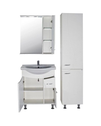 Зеркальный шкаф 65х80 см белый ясень R ASB-Mebel Альфа