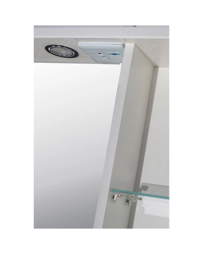 Зеркальный шкаф 65х80 см белый ясень R ASB-Mebel Альфа