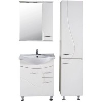 Зеркальный шкаф 65х80 см белый ясень R ASB-Mebel Альфа