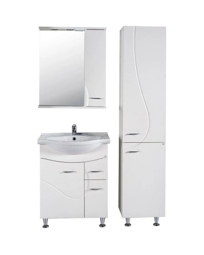 Зеркальный шкаф 65х80 см белый ясень R ASB-Mebel Альфа