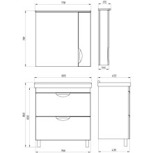 Зеркальный шкаф 77,8х78,1 см белый ASB-Mebel Миранда