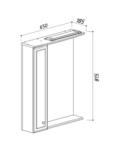 Зеркальный шкаф 65х81,5 см белый глянец L Belux Адажио В 60 Ш
