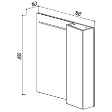 Зеркальный шкаф 78х80 см белый глянец R Belux Мадрид В 80 Ш