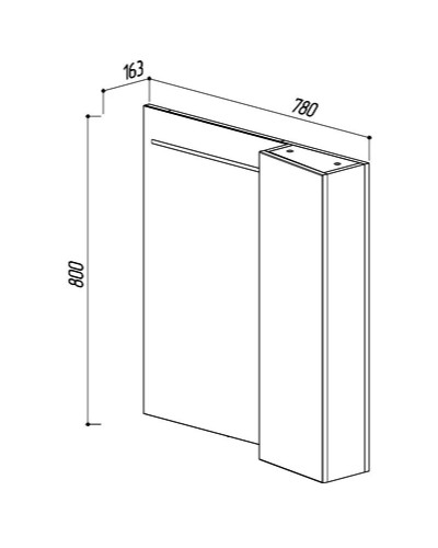 Зеркальный шкаф 78х80 см белый глянец R Belux Мадрид В 80 Ш