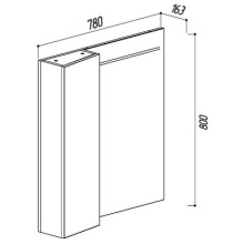 Зеркальный шкаф 78х80 см белый глянец L Belux Мадрид В 80 Ш