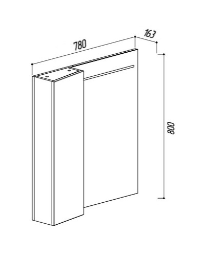 Зеркальный шкаф 78х80 см белый глянец L Belux Мадрид В 80 Ш
