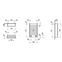 Зеркальный шкаф 45х75 см Laufen Frame 25 4.0830.2.900.144.1
