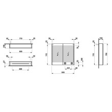 Зеркальный шкаф 80х75 см Laufen Frame 25 4.0850.3.900.144.1